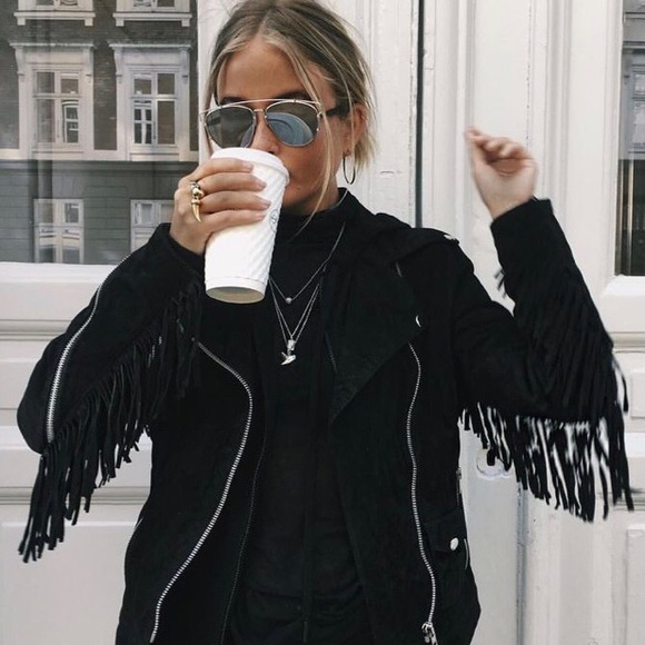 forever 21 suede fringe jacket